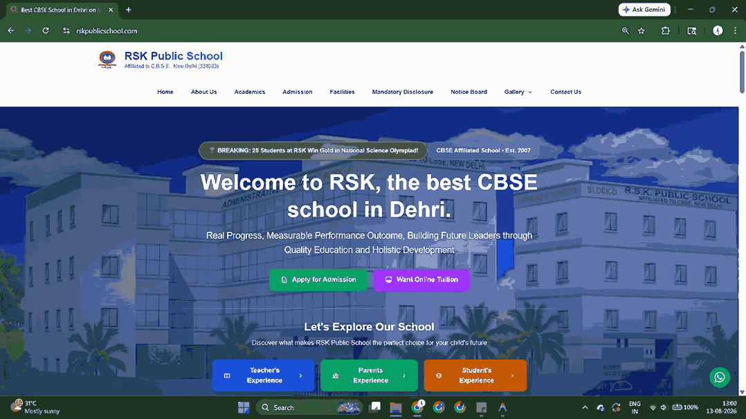 RSK Public School — Cosmicinnovation Lab results